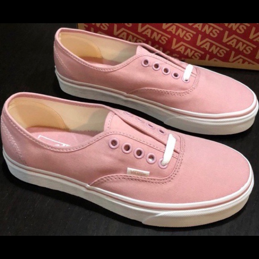 Pink zephyr & white vans like new
